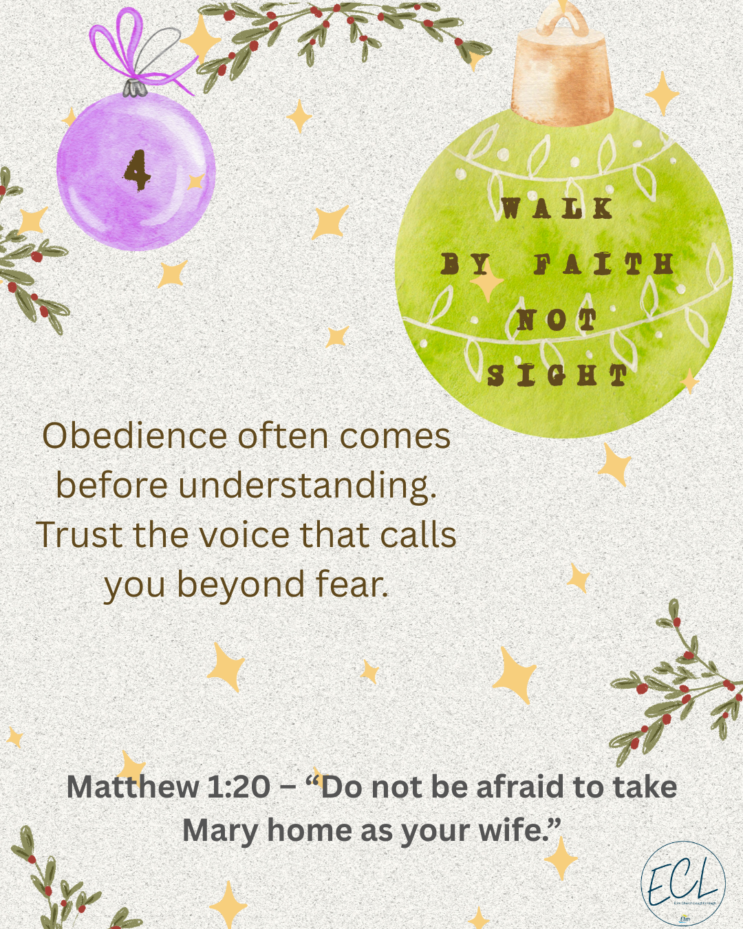 Walk by Faith, not by sight